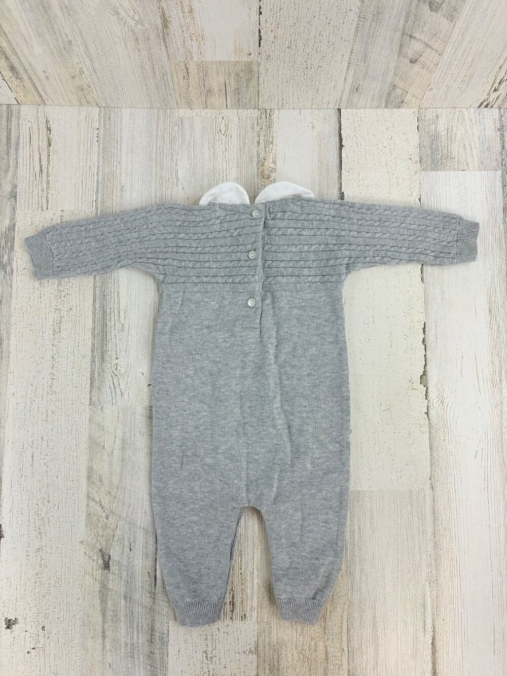 Feltman Bros Baby Boys Sz NB Gray Cable Knit Romper NWT - Picture 10 of 11